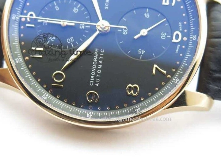 MIROTIME 0301 Portuguese Chrono RG IW371415 ZF 1:1 Best Edition Black Dial On Black Leather Strap A79350 (Slim Movement) FashionForward 7264